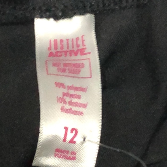 Girl’s JUSTICE Active black/white/gray leggings. Sz 12 - Picture 6 of 6
